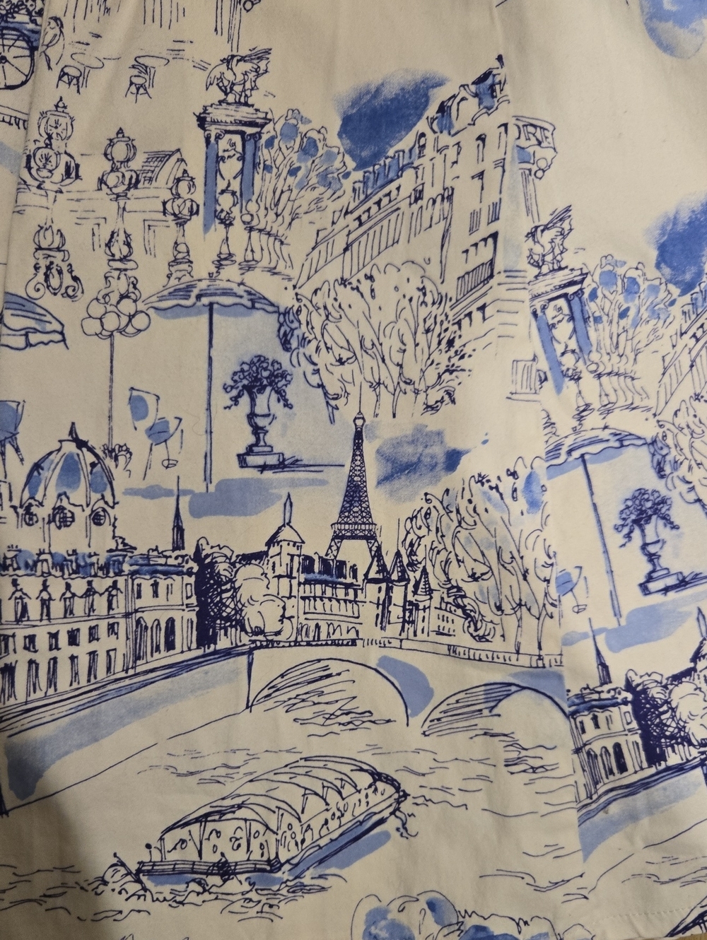 Chetta B White & Blue Paris Skyline Shirt Dress - Picture 4 of 5